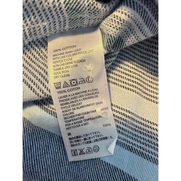 Tommy Bahama Flannel Button Up Shirt Size Large Men's Blue Print EUC - Picture 7 of 8